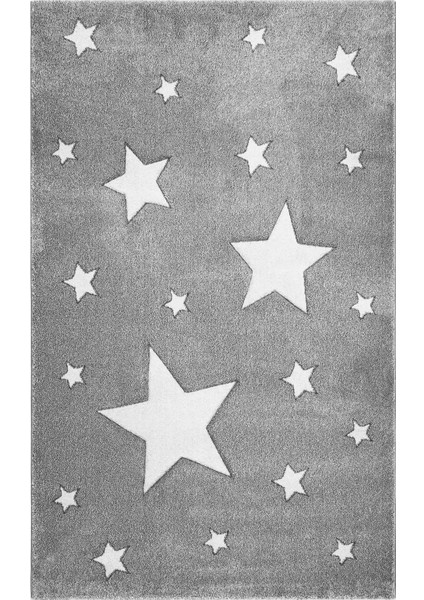 Frastanz Gri Figürlü Etnik Modern Desenli Poliproplen Hav Vermeyen Leke Tutmayan Kolay Temizlenen Yumuşak Makine Salon Yolluk Mutfak Halı