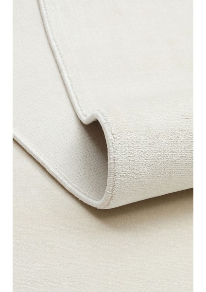 Toscanapark Düz Krem Viskon Dikdörtgen Modern Desenli Akrilik Hav Vermeyen Leke Tutmayan Kolay Temizlenen Yumuşak Makine Salon Yolluk Mutfak Halı