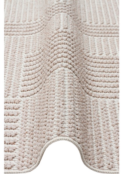 Bej Geometrik Etnik Modern Desenli Hav Vermeyen Leke Tutmayan Kolay Temizlenen Yumuşak Makine Salon Yolluk Mutfak Halı modelleri