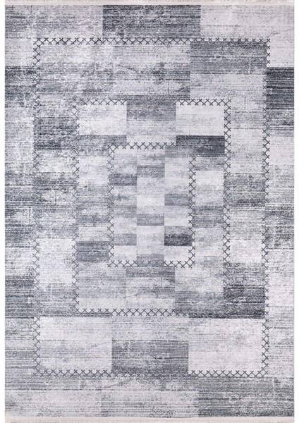 Shenzhen Gri Patchwork Etnik Modern Desenli Makinada Yıkanabilir Hav Toz Vermez Leke Tutmayan Kaymaz Taban Dijital Makine Baskı Salon Yolluk Mutfak Halı