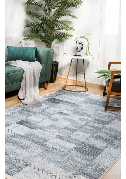 Shenzhen Gri Patchwork Etnik Modern Desenli Makinada Yıkanabilir Hav Toz Vermez Leke Tutmayan Kaymaz Taban Dijital Makine Baskı Salon Yolluk Mutfak Halı modelleri