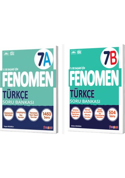 7. Sınıf Fenomen Türkçe A + B Soru Bankası Seti 2 Kitap Fenomen Y