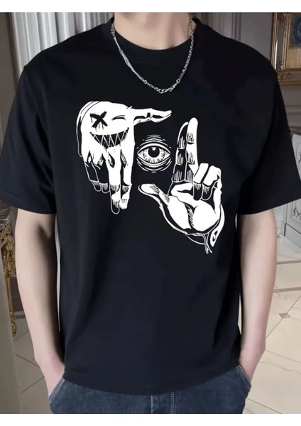 Göz & El Çerçeve Özel Tasarım Baskılı Unisex T-Shirt