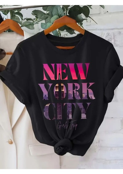 New York Şehir Tasarım Baskılı Unisex T-Shirt