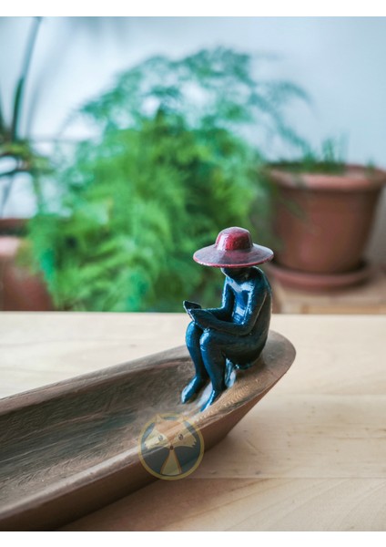 Minimalist Balıkçı Figürlü Kayık Tütsülük – 3D Baskı Dekoratif Ürün fiyatları