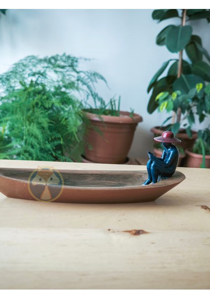 Minimalist Balıkçı Figürlü Kayık Tütsülük – 3D Baskı Dekoratif Ürün modelleri