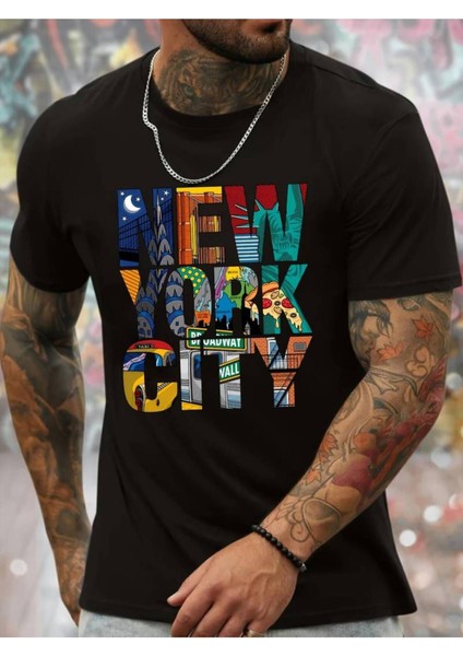 New York City Alternatif Tasarım Baskılı T-Shirt