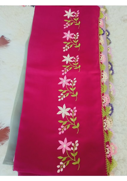 El Emeği Nakış Işlemeli Iğne Oyalı Namaz Örtüsü Çeyizlik Mevlit Başörtüsü Krep Kumaş 145X75 cm fiyatları