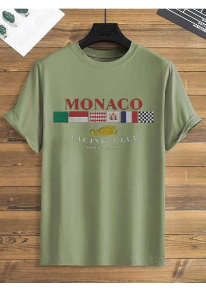 Formula 1 Monaco F1 Racing Club Monte Carlo Baskılı Unisex Pamuk T-Shirt