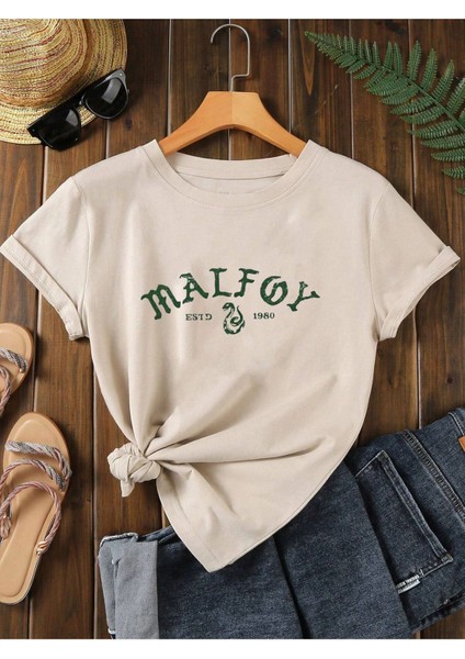 Draco Malfoy Baskılı Pamuk T-Shirt