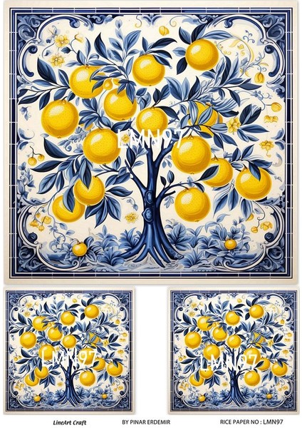 Limon Serisi LMN97 Limon Desenli Pirinç Dekopaj 30*42 cm