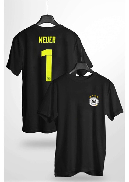 Manuel Neuer 1 Forma Tasarım Baskılı Siyah T-Shirt