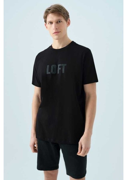 Erkek Regular Fit T-Shirt LF2038461 Black/whıte