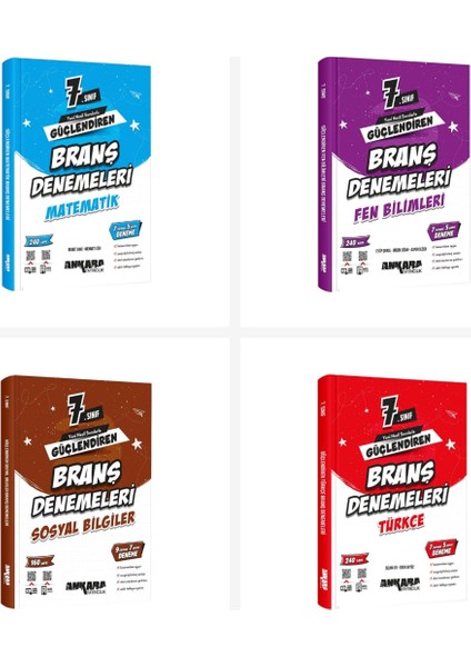 Ankara 7.sınıf Güçlendiren Tüm Dersler Branş Denemeleri Seti Anka
