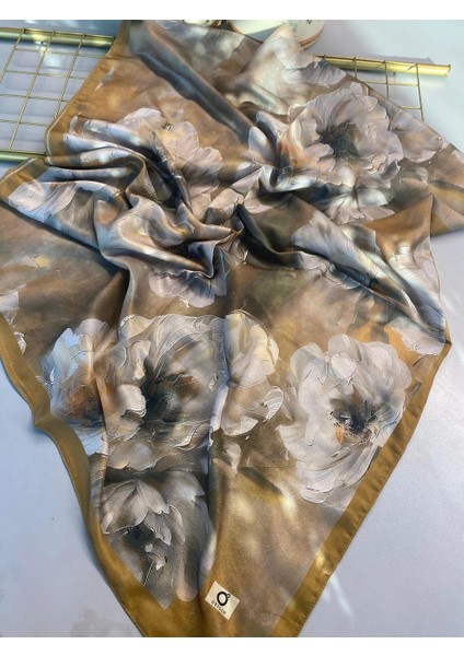 Vavscarfs Summer Rosaline Desen Pamuk Ipek Şal Yağ Yeşili