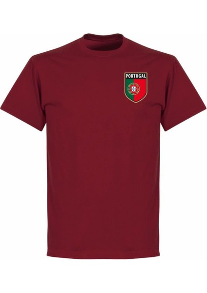 Ronaldo 7 Baskılı Unisex Bordo T-Shirt modelleri