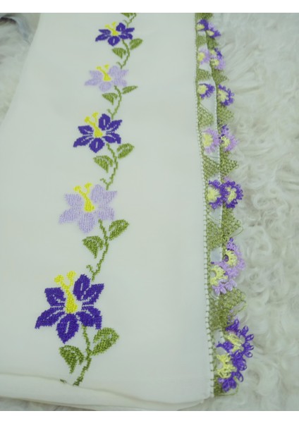El Emeği Nakış Işlemeli Iğne Oyalı Namaz Örtüsü Çeyizlik Mevlit Başörtüsü Krep Kumaş 145X75 cm fiyatları