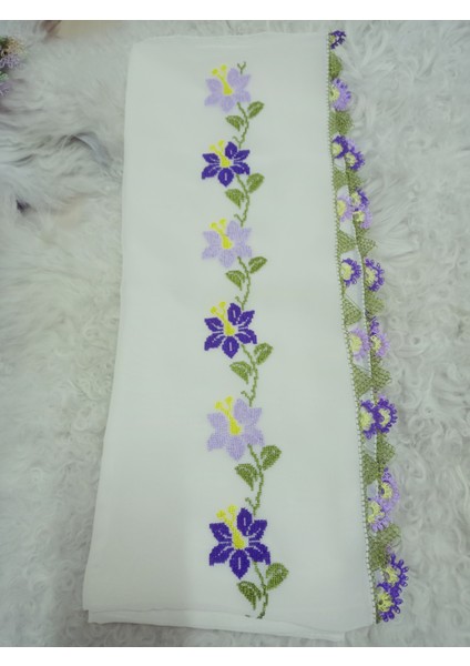 El Emeği Nakış Işlemeli Iğne Oyalı Namaz Örtüsü Çeyizlik Mevlit Başörtüsü Krep Kumaş 145X75 cm indirimleri