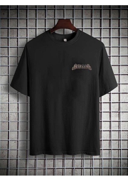 Metallica Alternatif Tasarım Sırt ve Ön Baskılı Siyah Unisex T-Shirt fiyatları