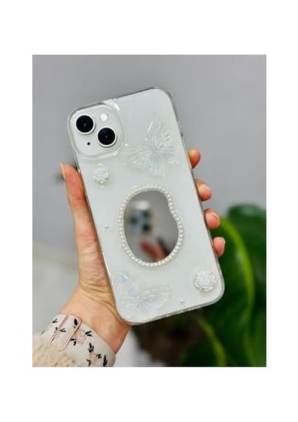 Aksesuar Iphone 14 Plus - 15 Plus ile Uyumlu Aynalı Tulip Tasarımlı Kenarları Silikon Kılıf fiyatları
