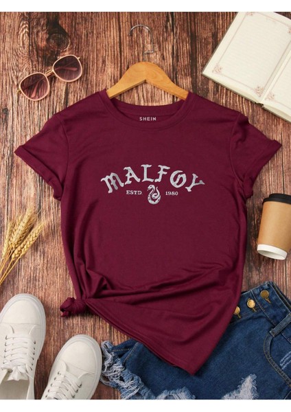 Draco Malfoy Baskılı Pamuk T-Shirt