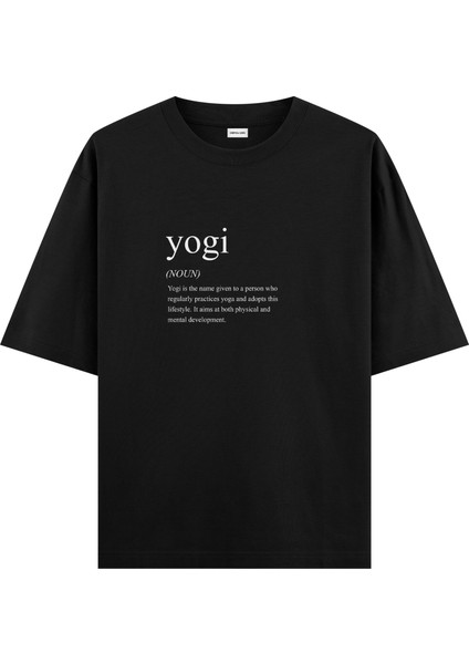 Yogi Yoga Oversize T-Shirt Siyah