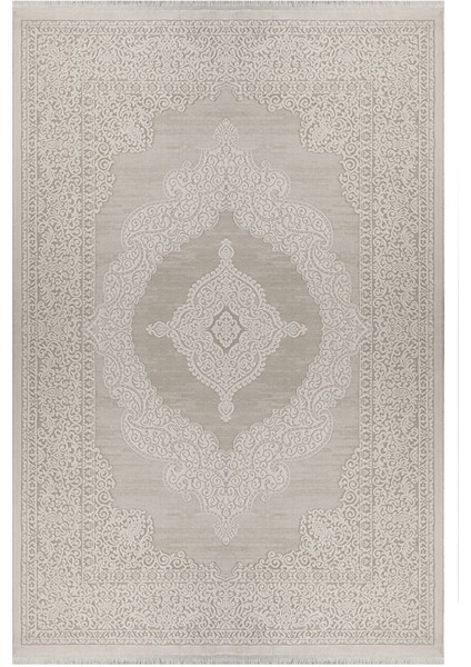 Dalia Klasik Krem Akrilik Daire Modern Desenli Akrilik Hav Vermeyen Leke Tutmayan Kolay Temizlenen Yumuşak Makine Salon Yolluk Mutfak Halı