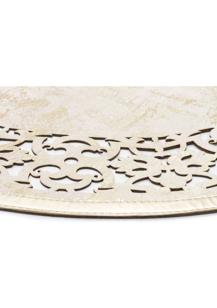 Kuchl Krem Modern Etnik Desenli Deri Halı fiyatları