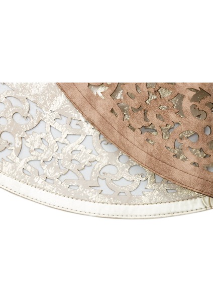 Kuchl Krem Modern Etnik Desenli Deri Halı fırsatları