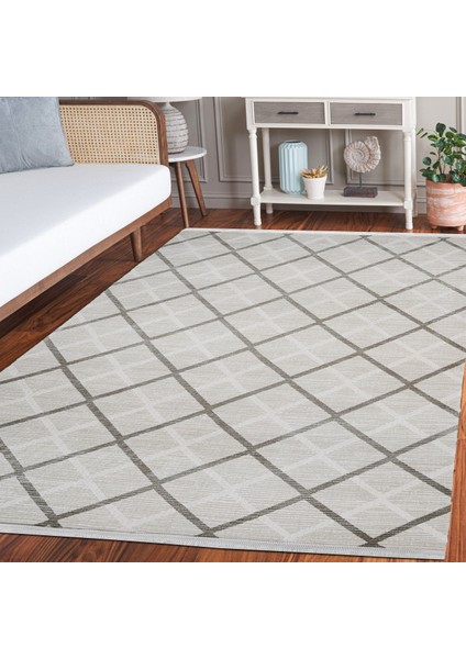 Gri Geometrik Etnik Modern Desenli Pamuk Makinada Yıkanabilir Hav Toz Vermez Leke Tutmayan Kaymaz Taban Dijital Makine Baskı Salon Yolluk Mutfak Halı modelleri