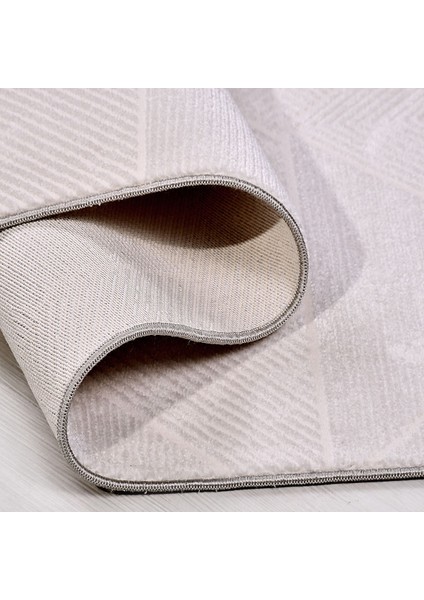 Krem Modern Etnik Desenli Mikro Hav Vermeyen Leke Tutmayan Kolay Temizlenen Yumuşak Makine Salon Yolluk Mutfak Halı modelleri