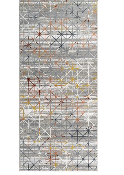 Allegra Geometrik Gri Akrilik Kare Modern Desenli Akrilik Hav Vermeyen Leke Tutmayan Kolay Temizlenen Yumuşak Makine Salon Yolluk Mutfak Halı