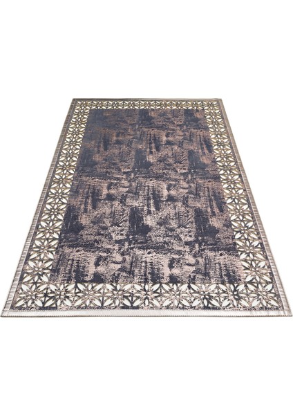 Saalfelden Mavi Modern Etnik Desenli Deri Halı modelleri