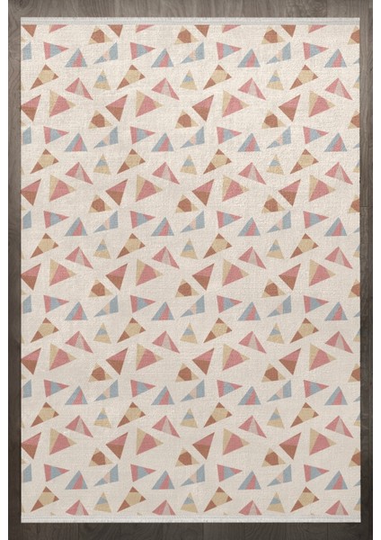 Figürlü Bej Pamuk Dikdörtgen Modern Desenli Pamuk Makinada Yıkanabilir Hav Toz Vermez Leke Tutmayan Kaymaz Taban Dijital Makine Baskı Salon Yolluk Mutfak Halı