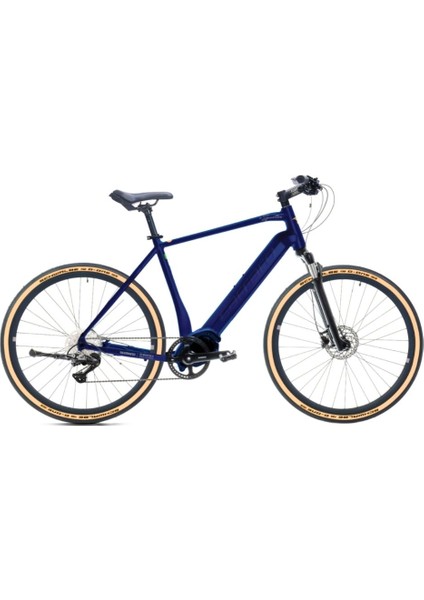 E-Sportive x - 28 Jant 21'' 52CM(L)KADRO Hd E-Trekking Bisiklet-Lacivert/turuncu Gümüş