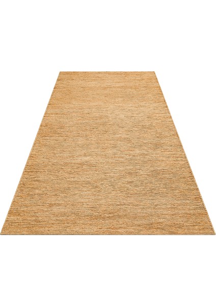 Veda Düz Bej Pamuk Dikdörtgen El Dokuma