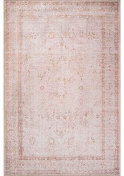 Durham Geometrik Pembe Polyester Kare Modern Desenli Pamuk Makinada Yıkanabilir Hav Toz Vermez Leke Tutmayan Kaymaz Taban Dijital Makine Baskı Salon Yolluk Mutfak Halı