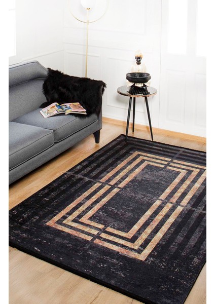 Tihoretsk Gold Modern Etnik Desenli Makinada Yıkanabilir Hav Toz Vermez Leke Tutmayan Kaymaz Taban Dijital Makine Baskı Salon Yolluk Mutfak Halı modelleri