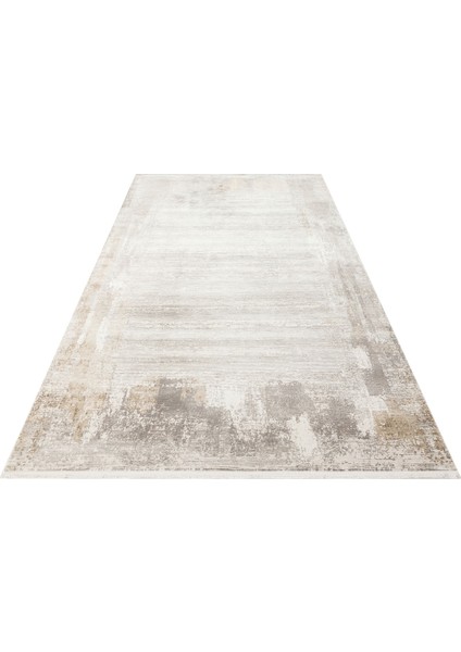 Tapajós Modern Bej Polyester Dikdörtgen Modern Desenli Akrilik Hav Vermeyen Leke Tutmayan Kolay Temizlenen Yumuşak Makine Salon Yolluk Mutfak Halı