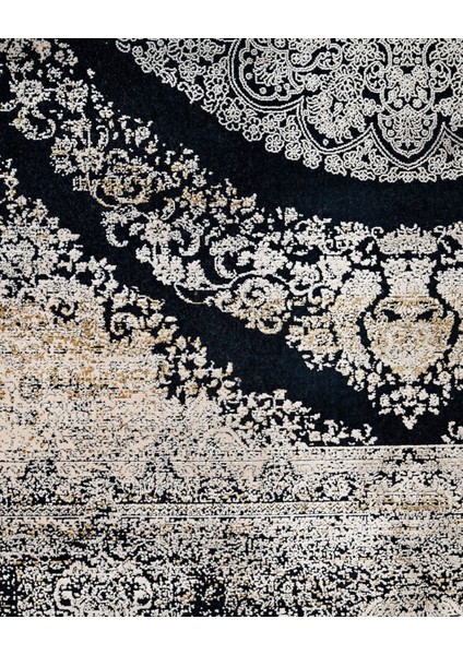 Klasik Lacivert Viskon Dikdörtgen Modern Desenli Akrilik Hav Vermeyen Leke Tutmayan Kolay Temizlenen Yumuşak Makine Salon Yolluk Mutfak Halı indirimleri