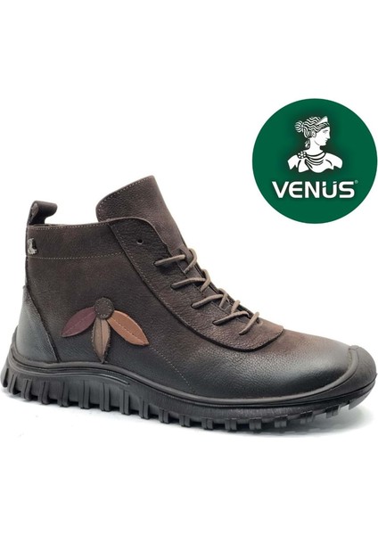 Punka Hakiki Deri Kaymaz Taban Ortopedik Kadın Bot