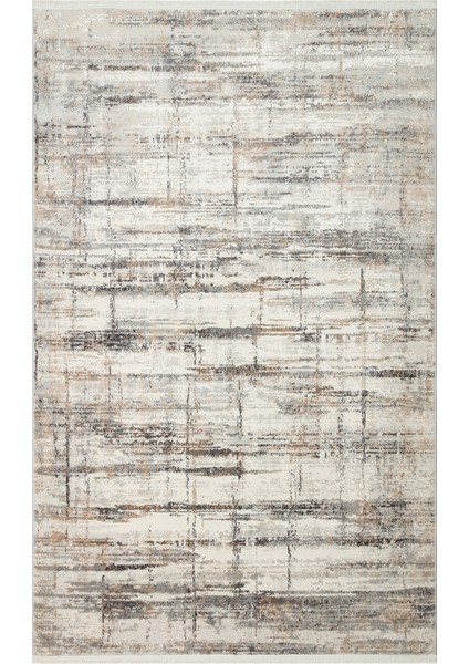 Krem Modern Etnik Desenli Poliproplen Hav Vermeyen Leke Tutmayan Kolay Temizlenen Yumuşak Makine Salon Yolluk Mutfak Halı