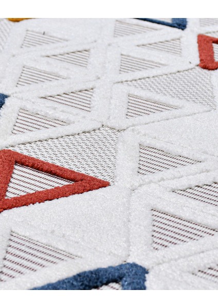 Keyson Krem Geometrik Etnik Modern Desenli Hav Vermeyen Leke Tutmayan Kolay Temizlenen Yumuşak Makine Salon Yolluk Mutfak Halı modelleri