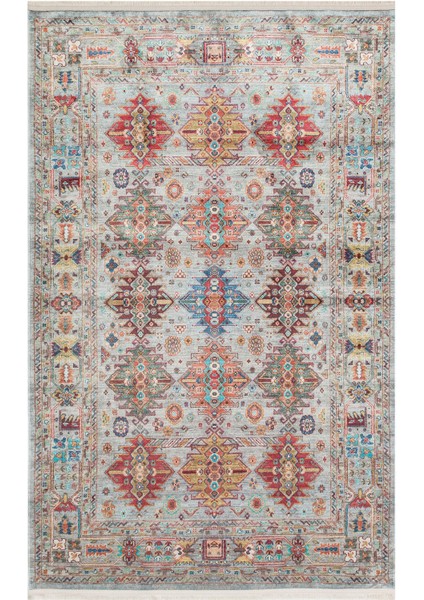 Tulln Mavi Eskitme Etnik Modern Desenli Hav Vermeyen Leke Tutmayan Kolay Temizlenen Yumuşak Makine Salon Yolluk Mutfak Halı