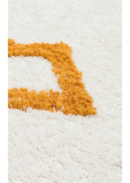 Kenya Sarı Modern Etnik Desenli Pamuk Hav Vermeyen Leke Tutmayan Kolay Temizlenen Yumuşak Makine Salon Yolluk Mutfak Halı fırsatları