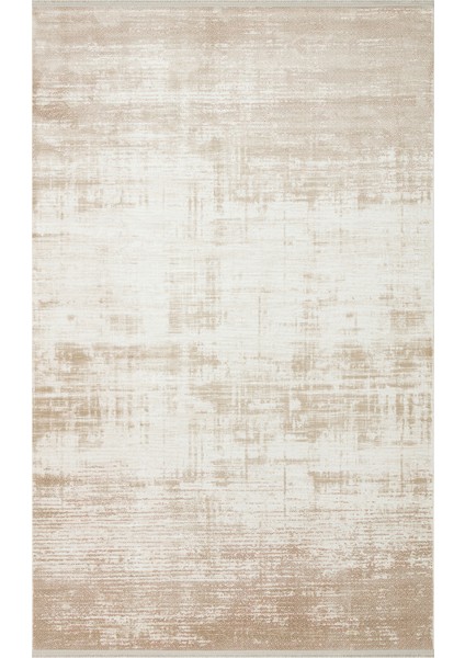 Bej Modern Etnik Desenli Akrilik Hav Vermeyen Leke Tutmayan Kolay Temizlenen Yumuşak Makine Salon Yolluk Mutfak Halı