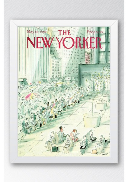 The New Yorker Çerçeveli Tablo May 18 1987 - Ofiste Bir Gün Tablosu