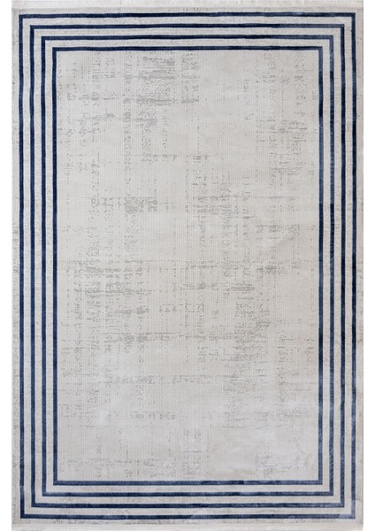 Suleyman Geometrik Mavi Mikrofiber Dikdörtgen Modern Desenli Akrilik Hav Vermeyen Leke Tutmayan Kolay Temizlenen Yumuşak Makine Salon Yolluk Mutfak Halı