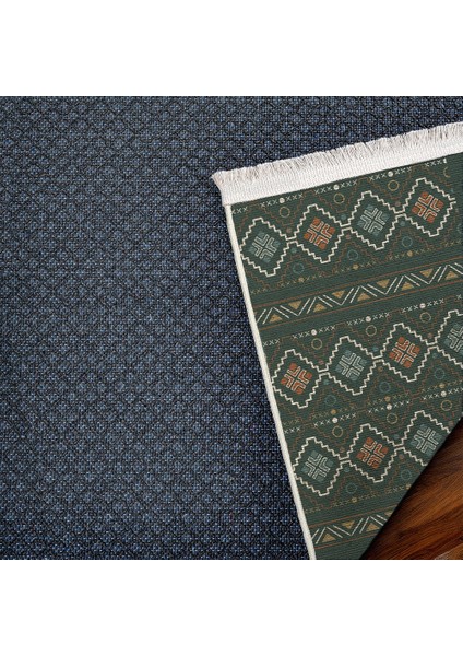 Geometrik Yeşil Pamuk Dikdörtgen Modern Desenli Pamuk Makinada Yıkanabilir Hav Toz Vermez Leke Tutmayan Kaymaz Taban Dijital Makine Baskı Salon Yolluk Mutfak Halı indirimleri