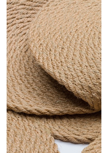 Bej Geometrik Etnik Modern Desenli Pamuk Jüt Halı indirimleri